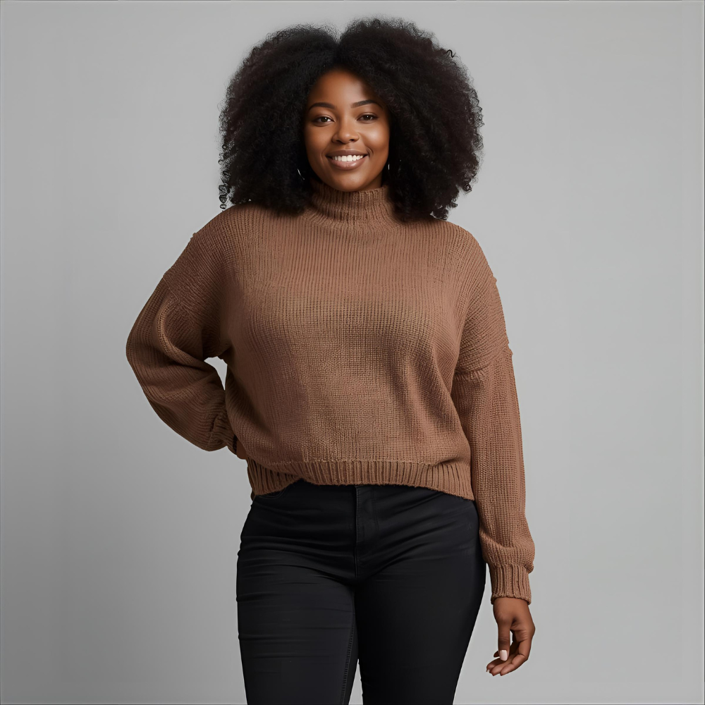 MOKAVA | Brown Turtleneck Knitwear Sweater
