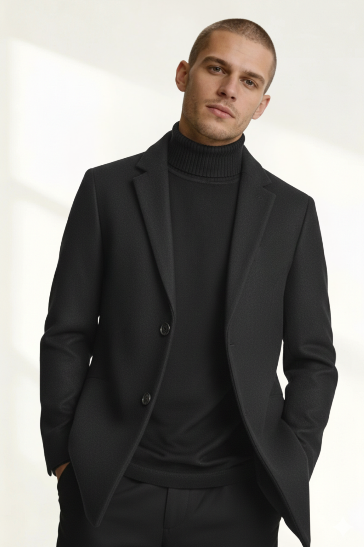 Abrigo para Hombre con Cuello Alto