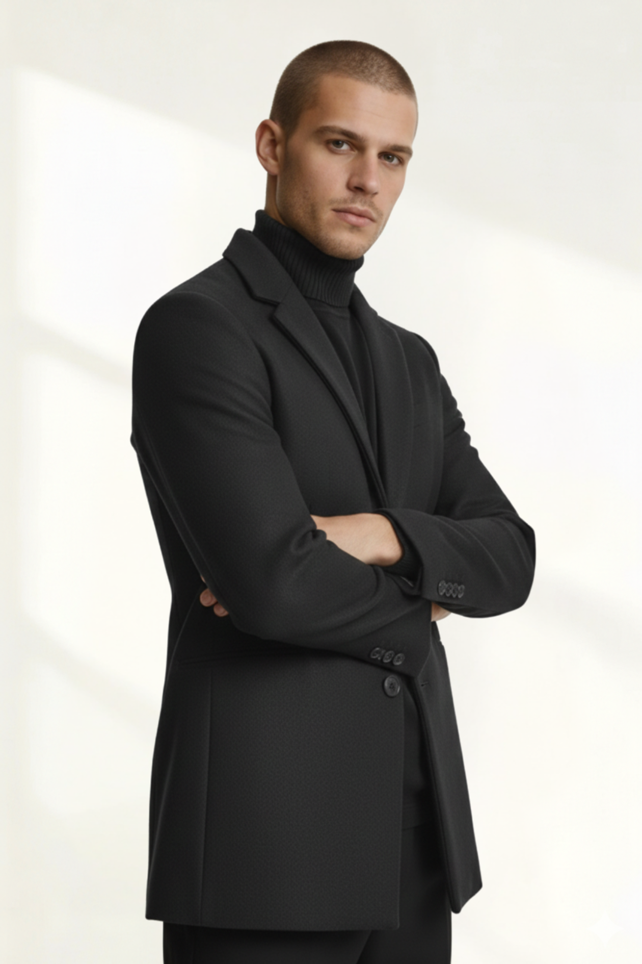 Abrigo para Hombre con Cuello Alto